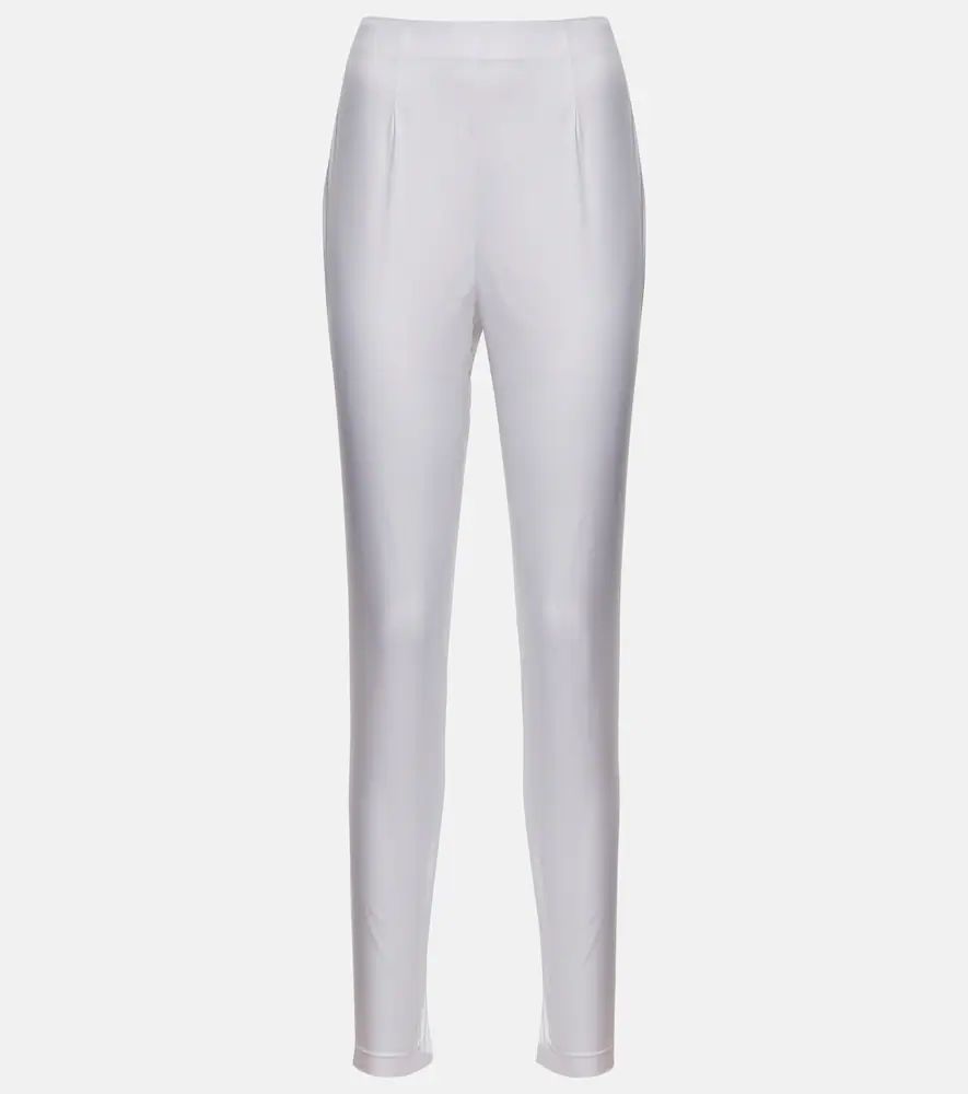 Slim cotton-blend pants