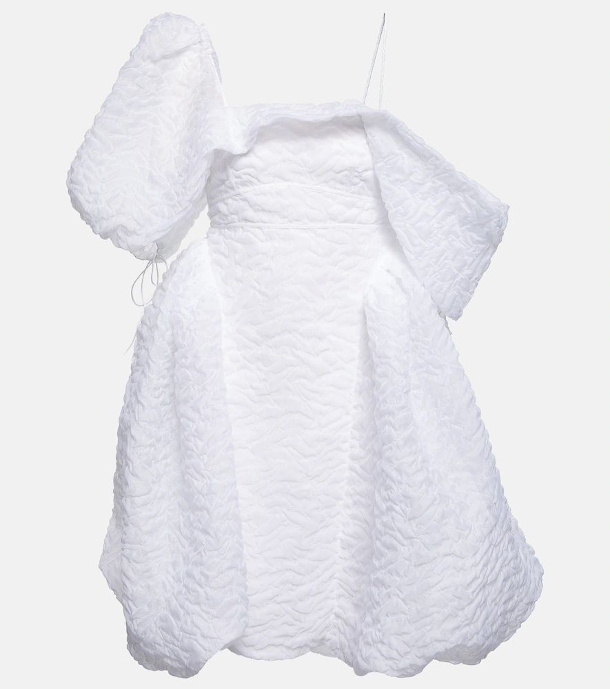 Snow draped cotton-blend minidress