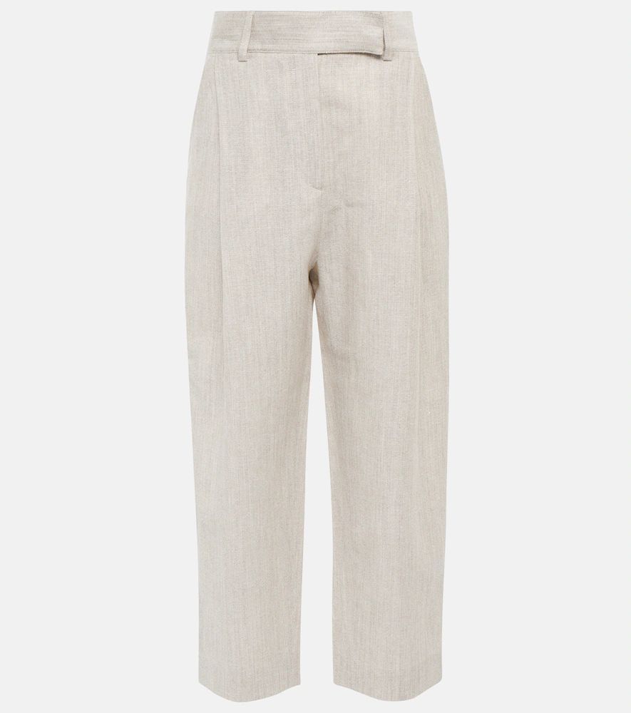 Straight wool and linen pants