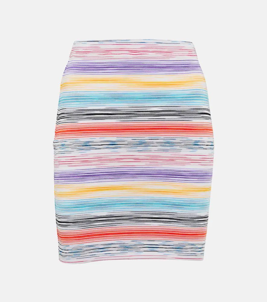 Striped knit miniskirt