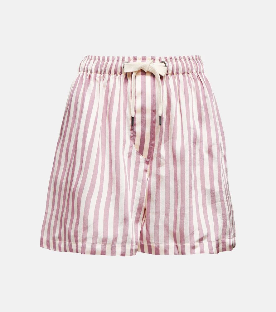 Striped twill shorts