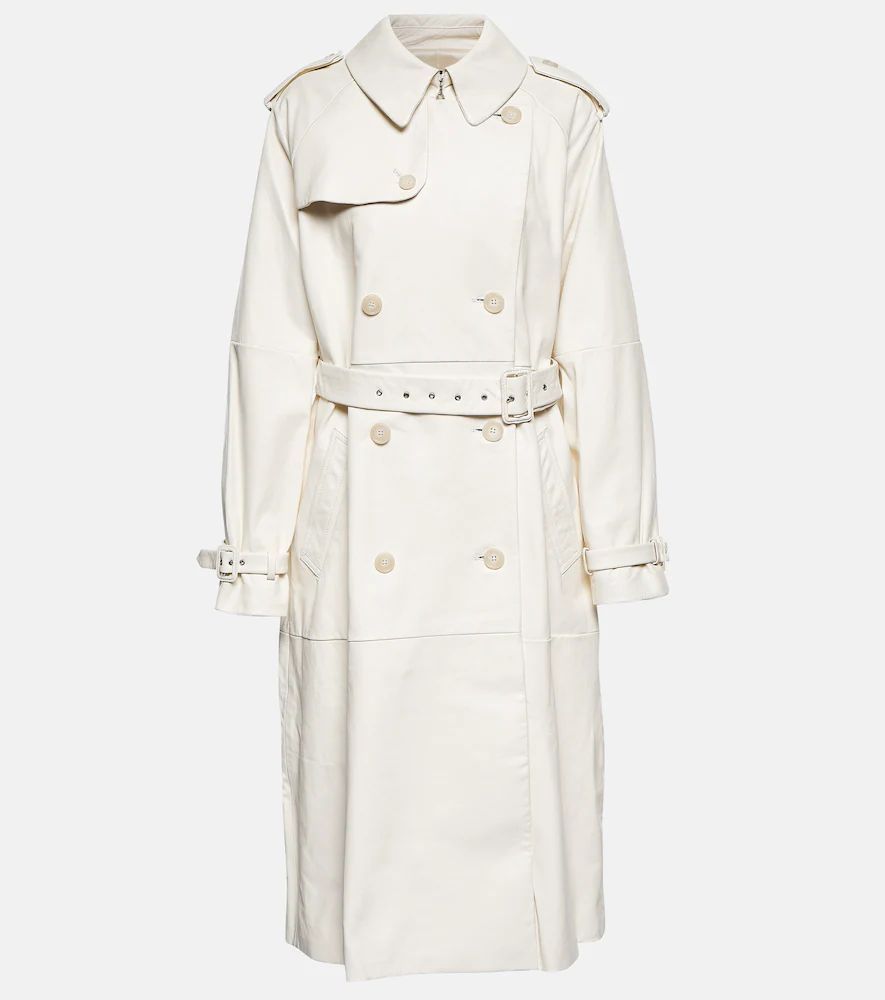 Tanner leather trench coat