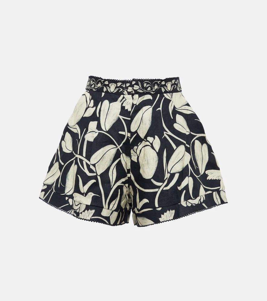 Toronjil printed linen shorts