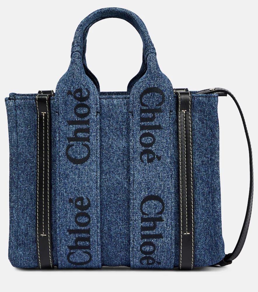 Woody Small denim tote bag