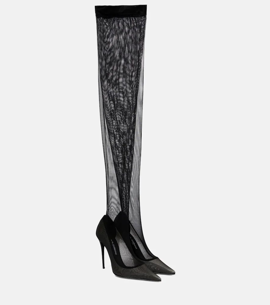x Kim tulle over-the-knee boots