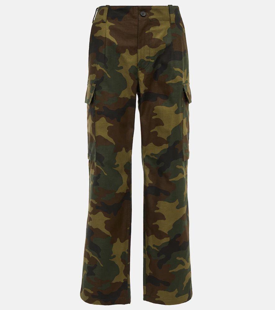 Yannic camouflage cotton twill cargo pants