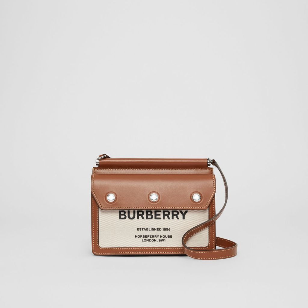 Mini Horseferry Print Title Bag with Pocket Detail, Brown
