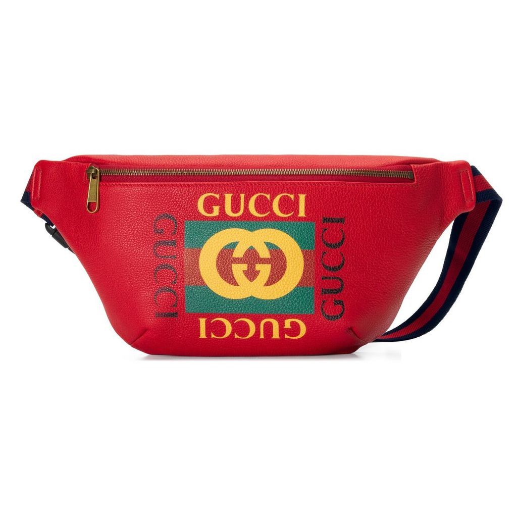 Gucci Print leather belt bag