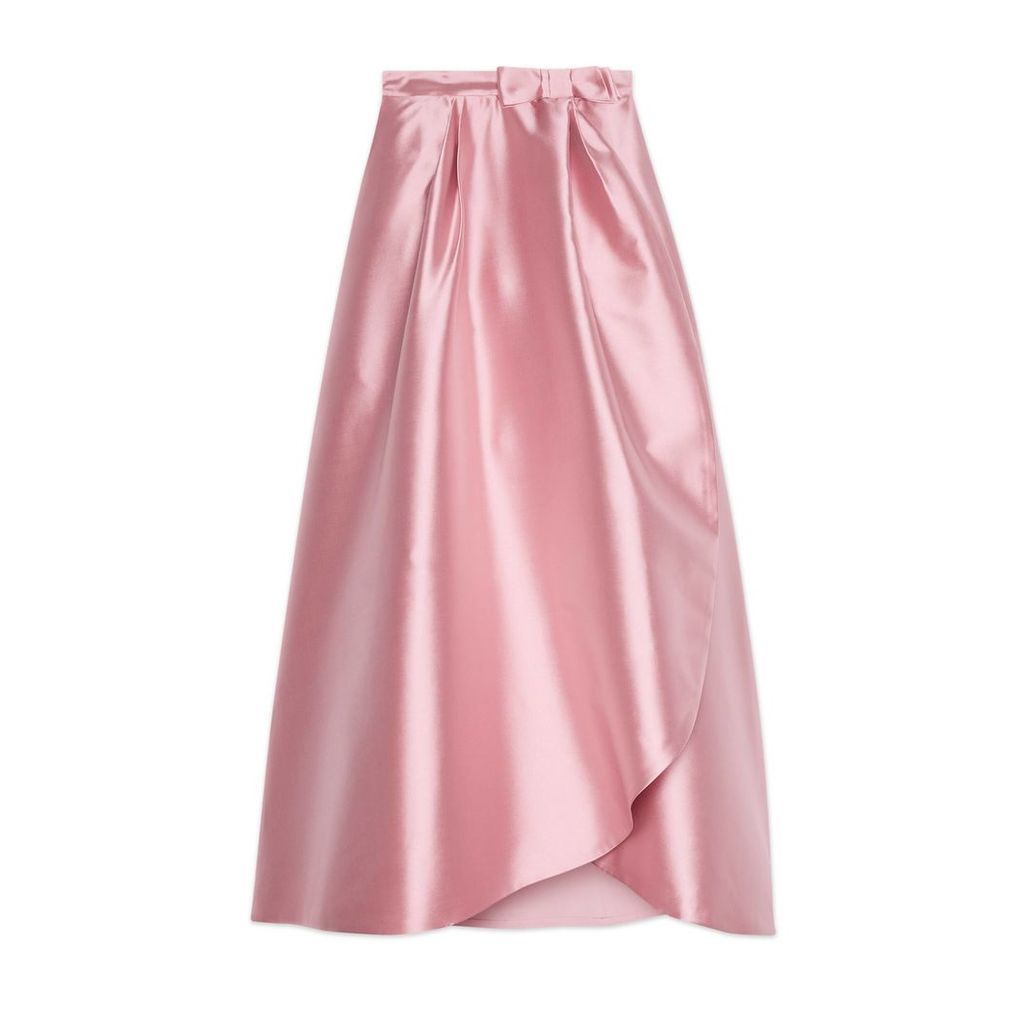 Silk wrap skirt with bow