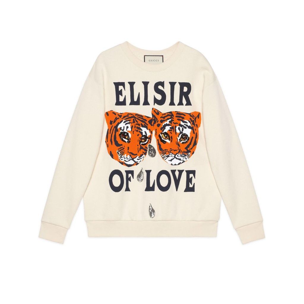 Oversize sweatshirt with tigers print