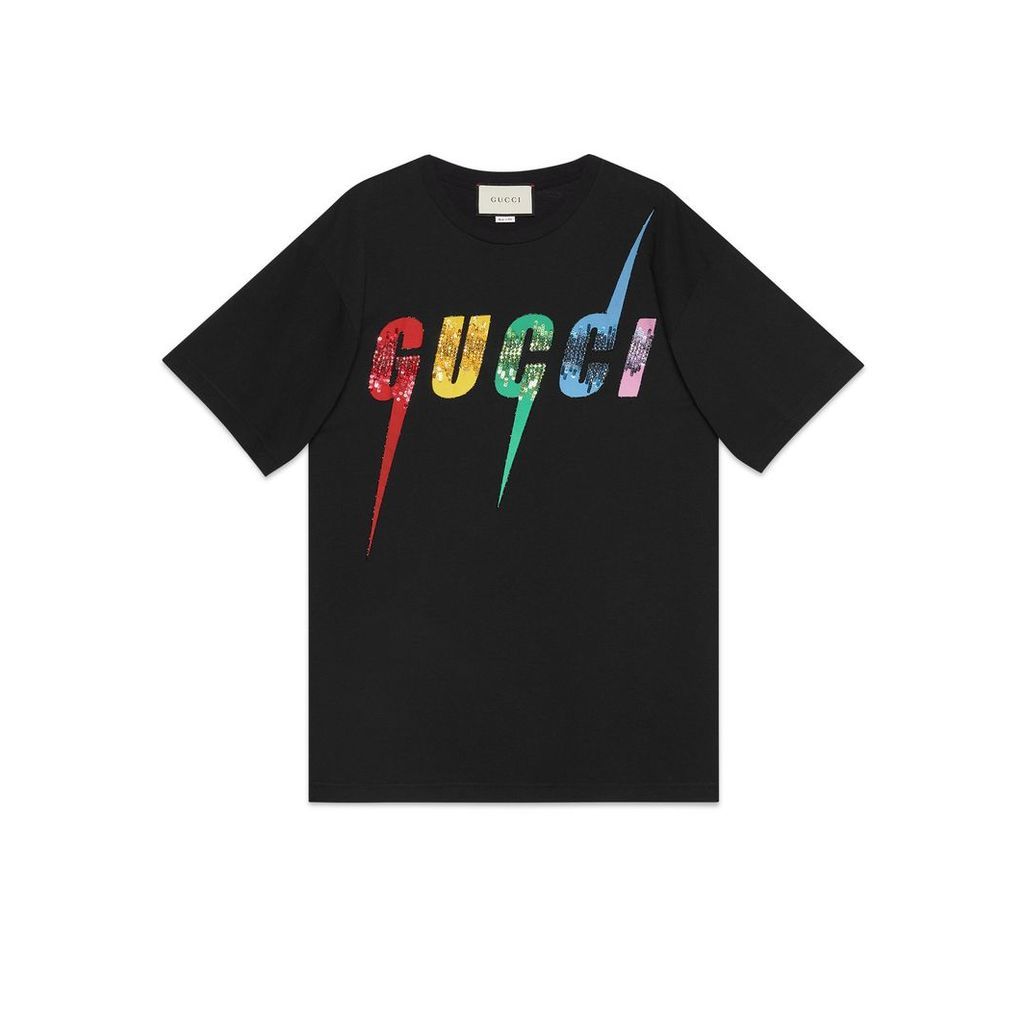 Oversize T-shirt with Gucci Blade print