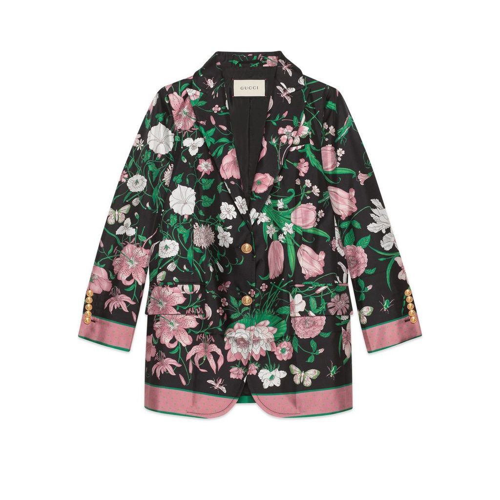 Silk jacket with Flora print