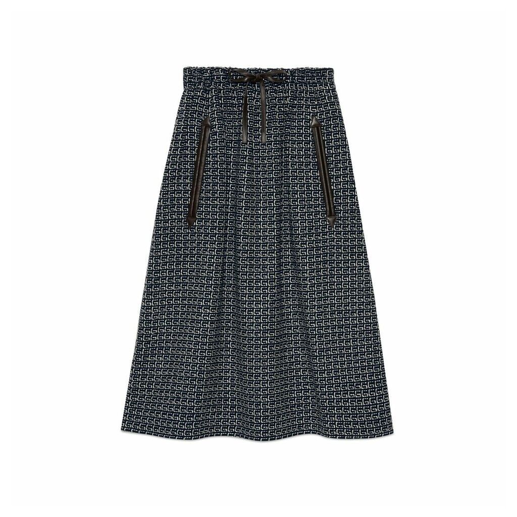 Square G wool skirt