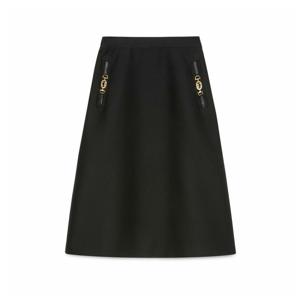 Cady wool silk skirt