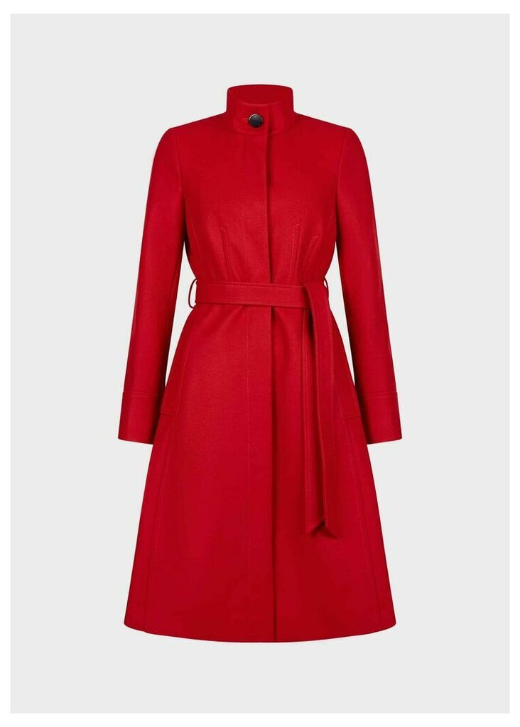 Helen Wool Blend Coat Red