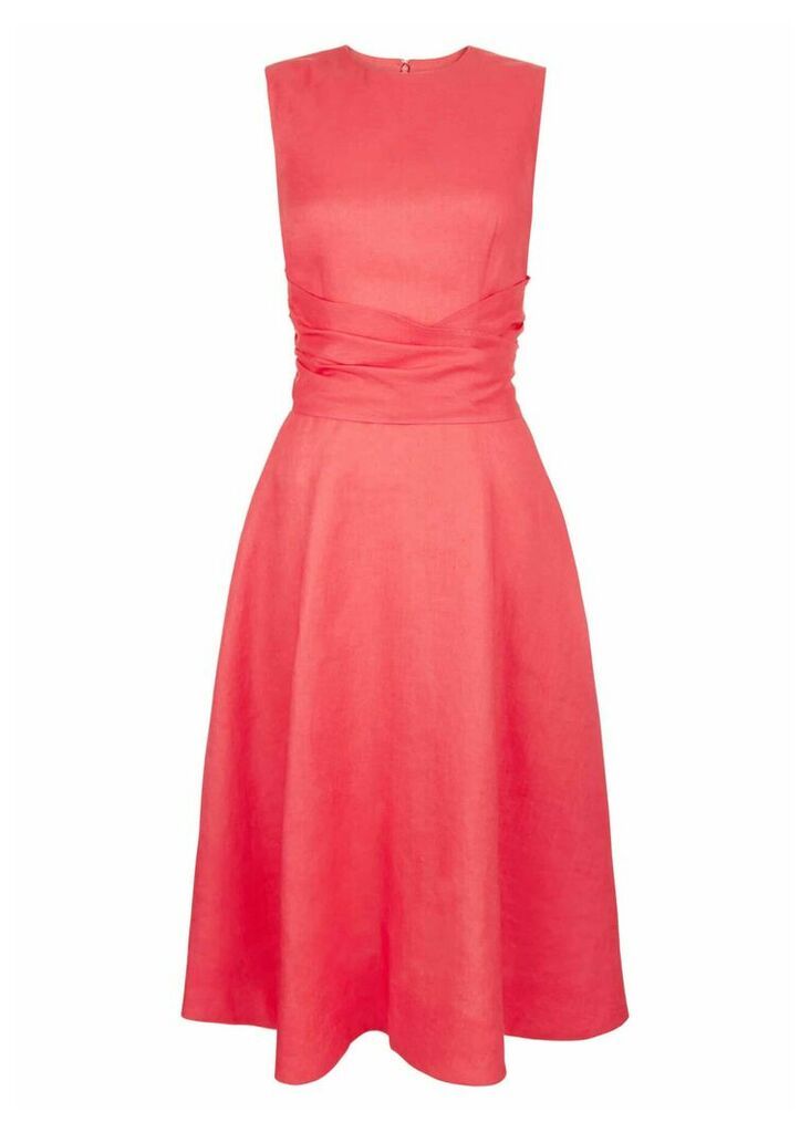 Twitchill Linen Dress Flamingo Pink