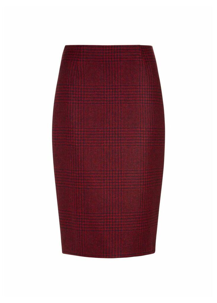 Arianna Wool Skirt Navy Red