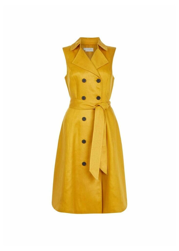 Sabina Linen Dress Golden Yellow