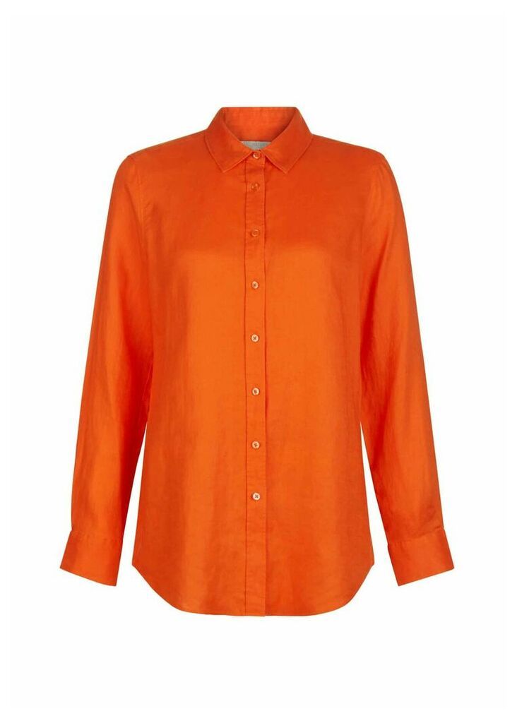 Kristina Linen Shirt Mango Orange