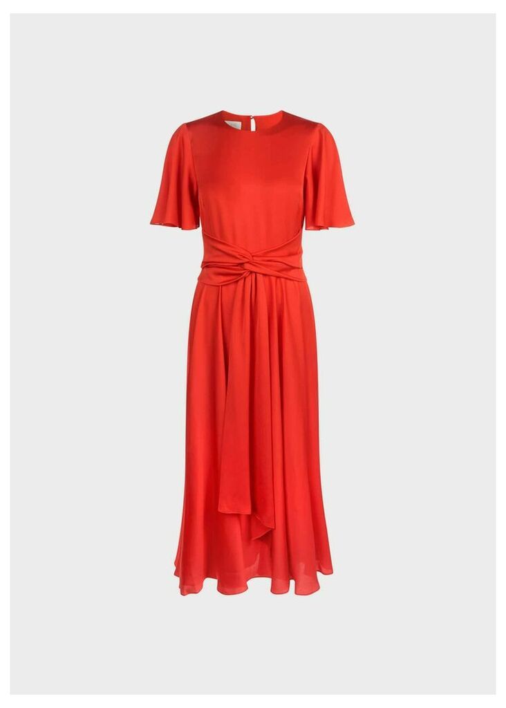 Women Leia Satin Fit And Flare Dress
