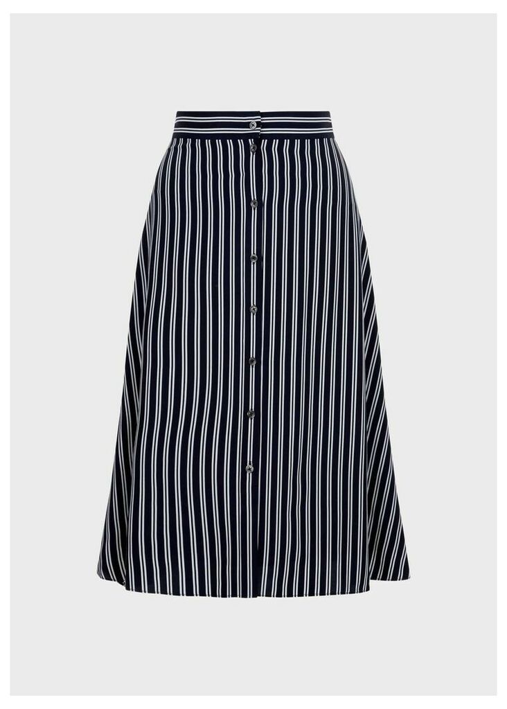 Monroe Stripe A Line Skirt Navy Ivory