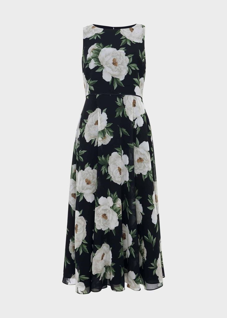 Carly Floral Dress Navy Ivory