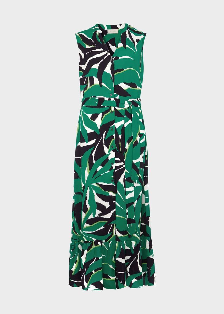Laurenza Printed Midi Dress Green Multi
