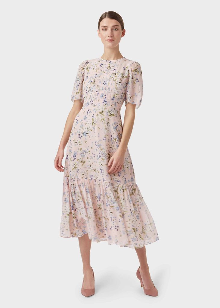Women's Silk Blossom Floral Midi Dress
