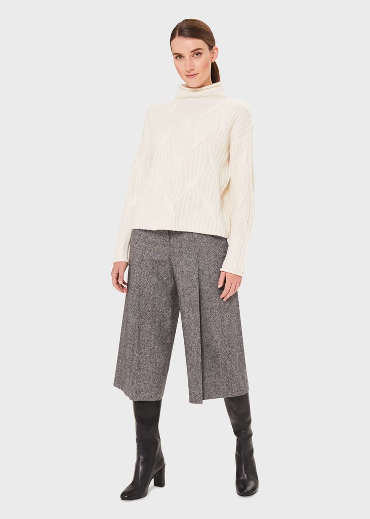 Women's Dina Tweed Wide Culottes With Wool