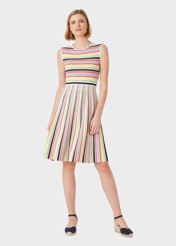 Women's Rainbow Stripe Knitted Dress