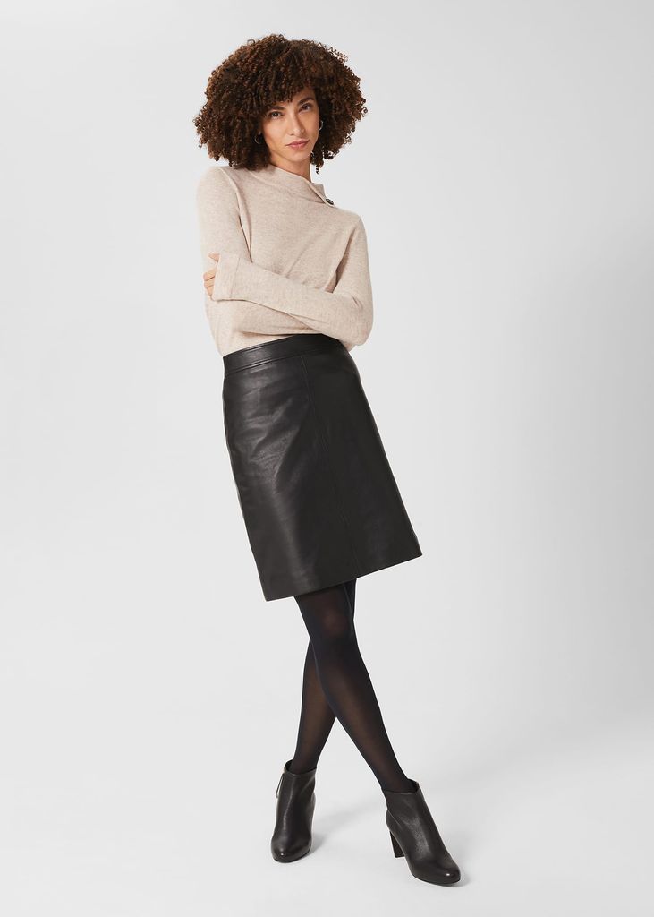 Women's Annalise A Line Leather Skirt