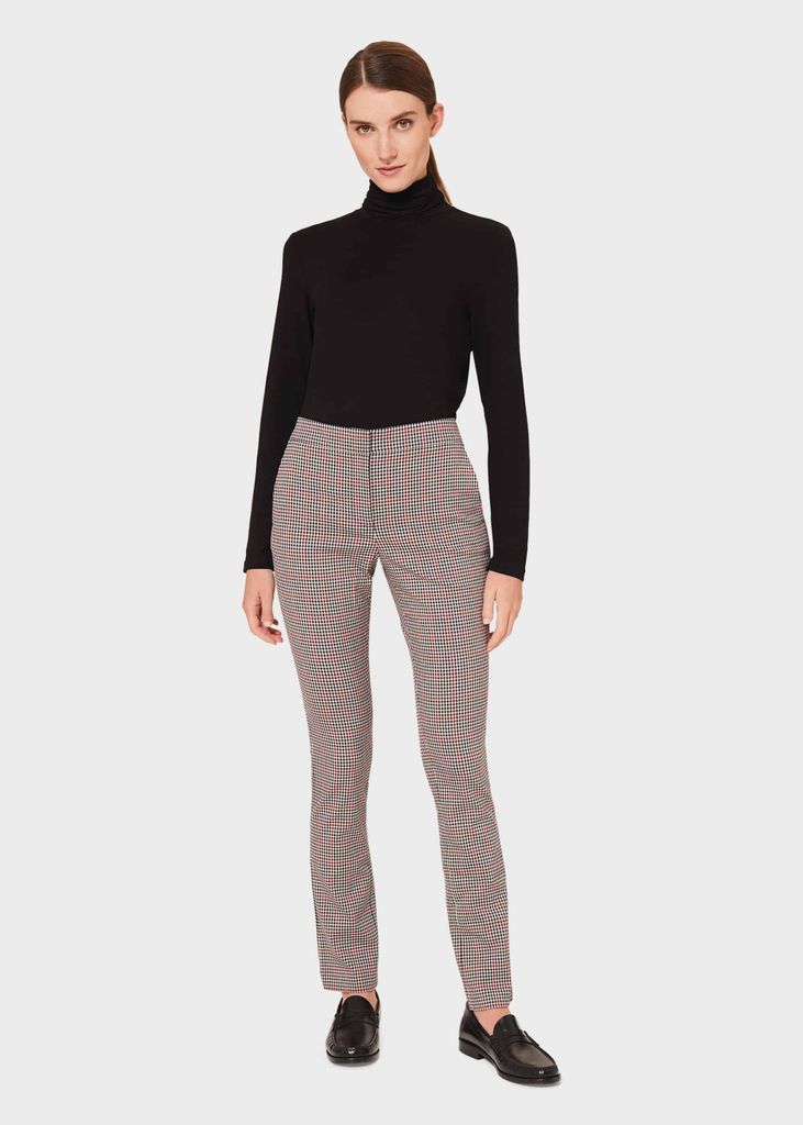 Women's Annie Check Slim Trouser With Stretch