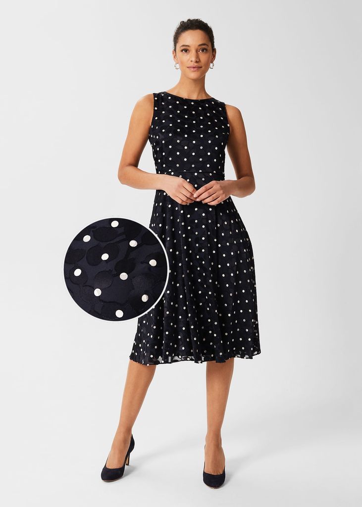 Women's Adeline Spot Fit And Flare Dress