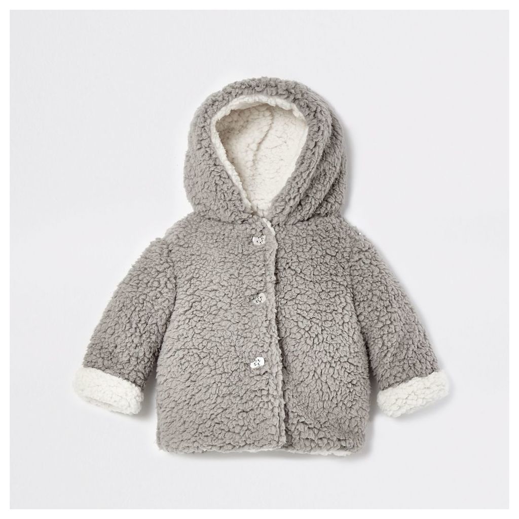 River Island Baby Grey borg fleece jacket