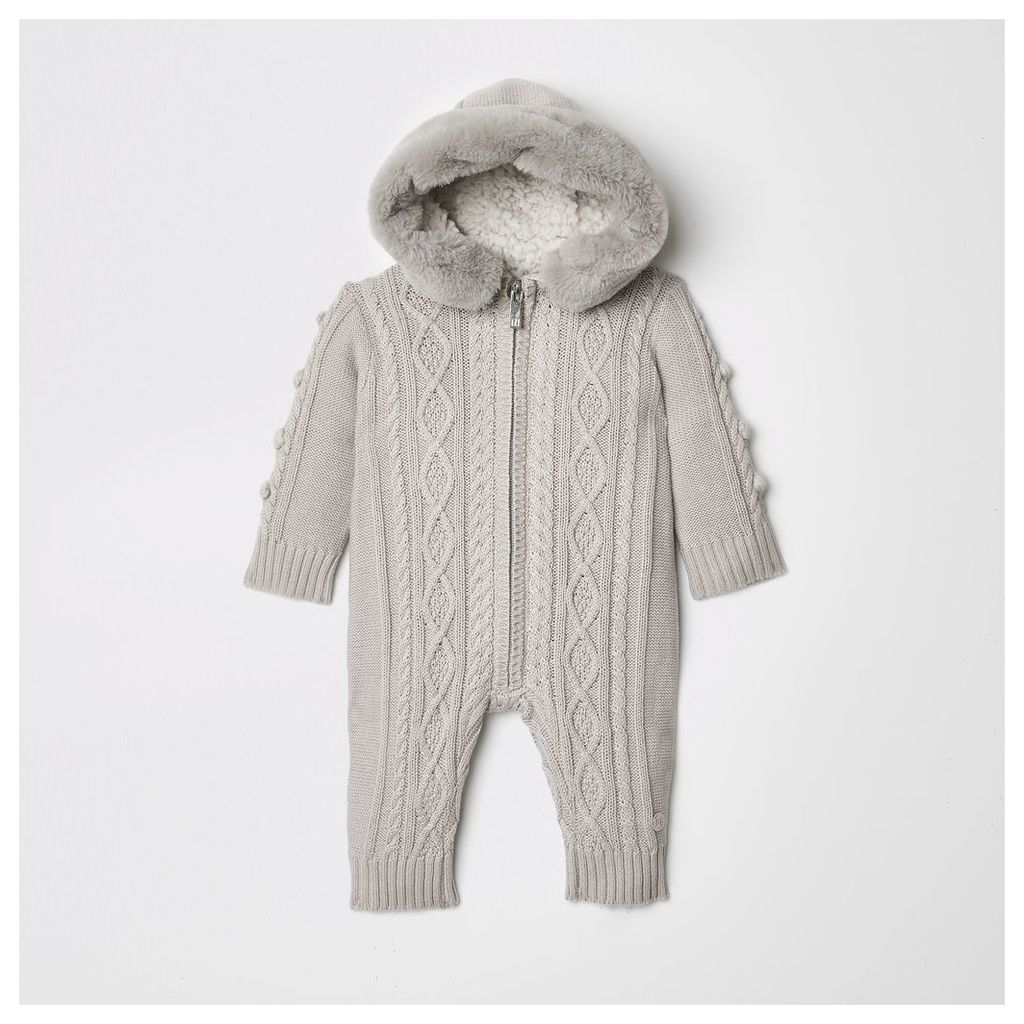 River Island Baby Grey cable knit all in one