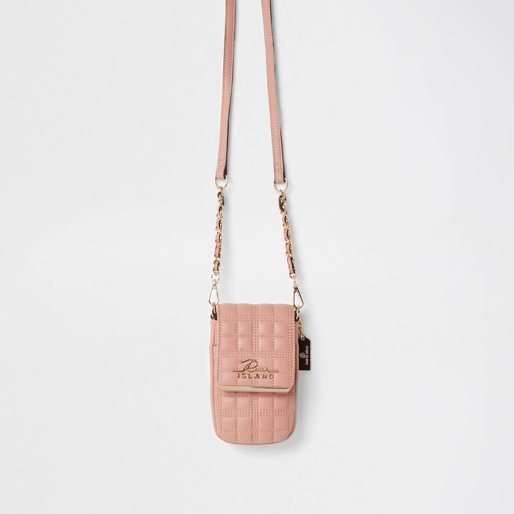 Womens Pink quilted crossbody bag