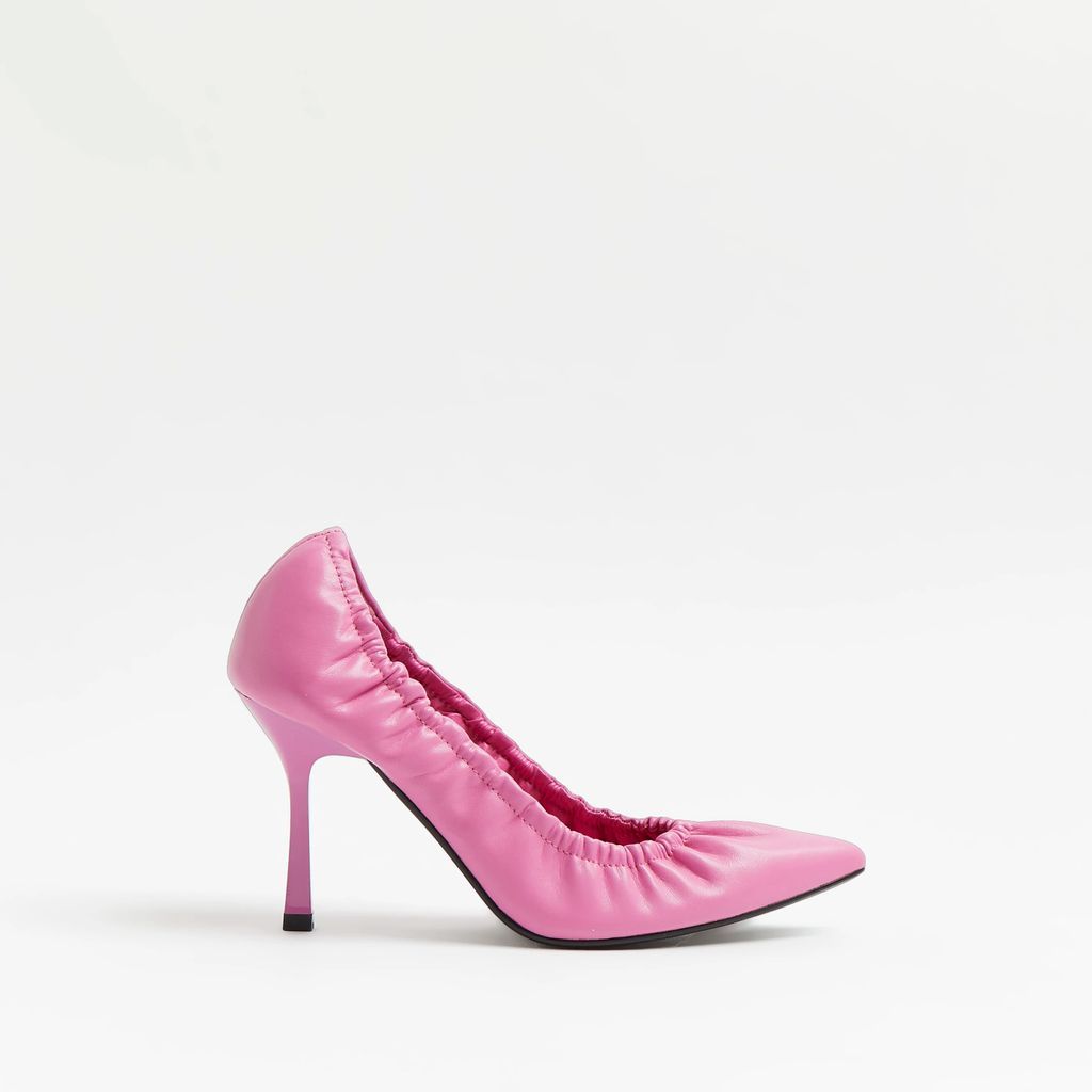 Womens Pink elasticated court shoes