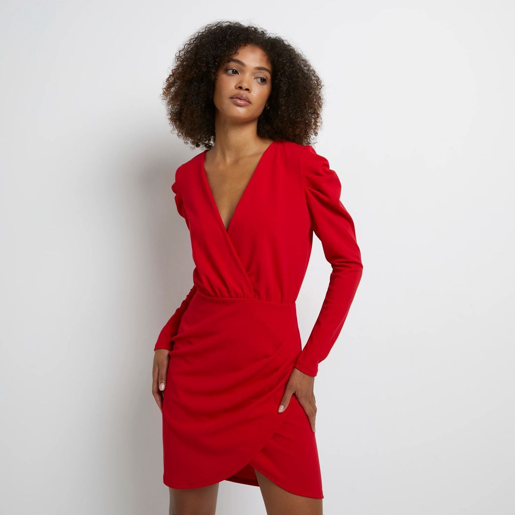 Womens Red wrap mini dress