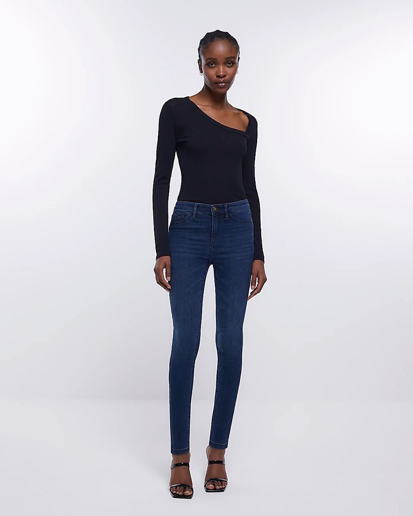 Womens Blue Molly Mid Rise Bum Sculpt Skinny Jeans
