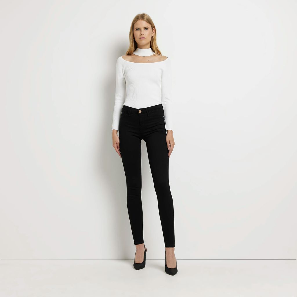 River Island Womens Black Molly Low Rise Bum Sculpt Skinny Jeans