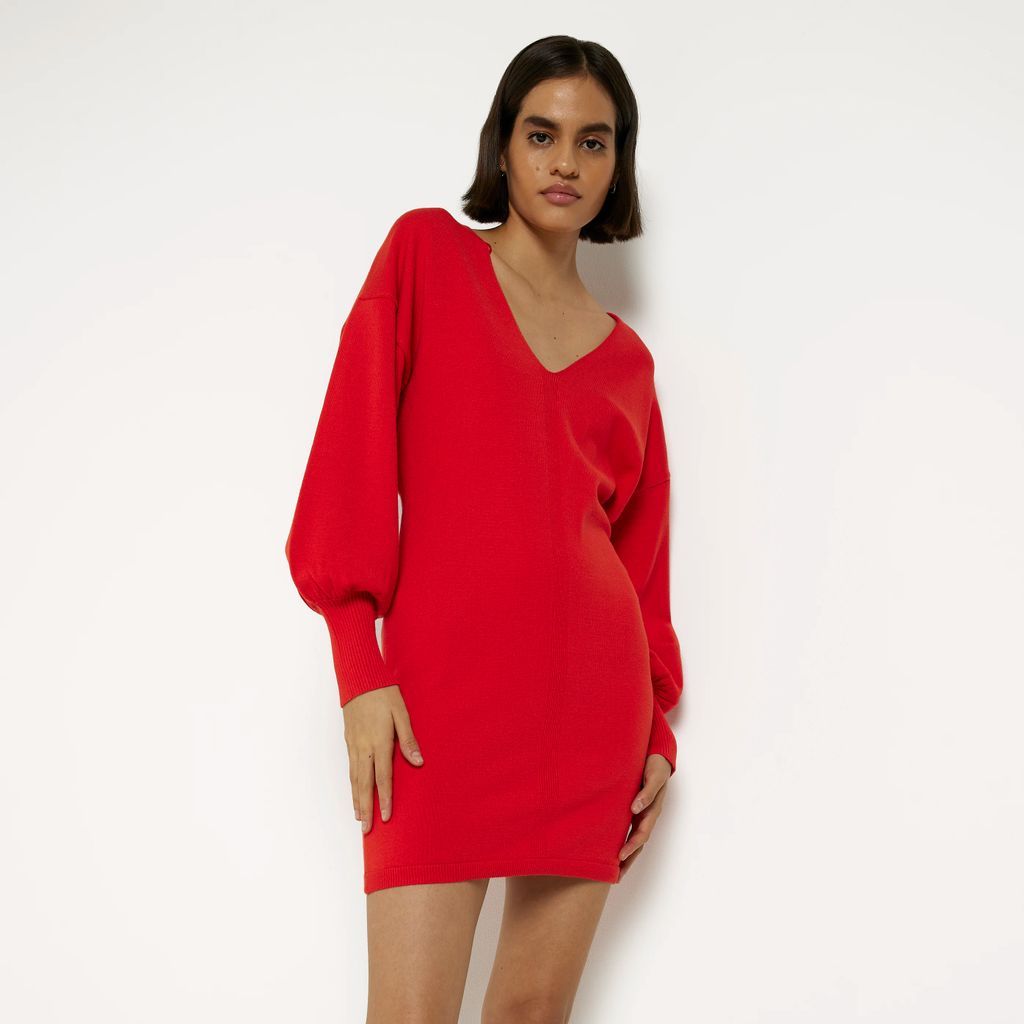 River Island Womens Red Long Sleeve Jumper Mini Dress