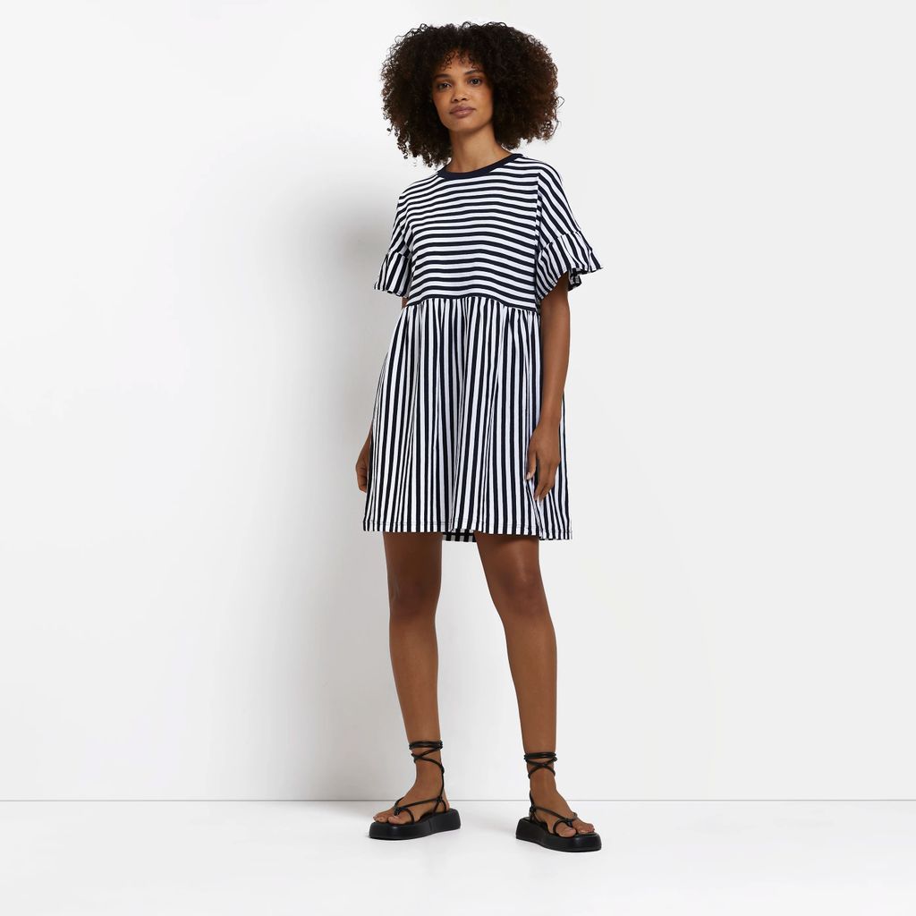 River Island Womens Navy Jersey Striped T-Shirt Mini Dress