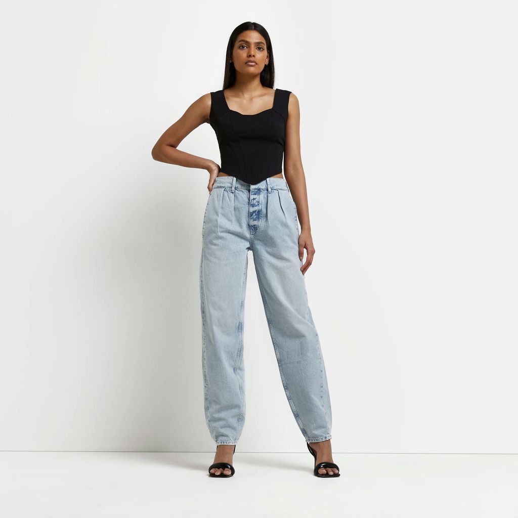 River Island Womens Blue High Waisted Tapered Jeans