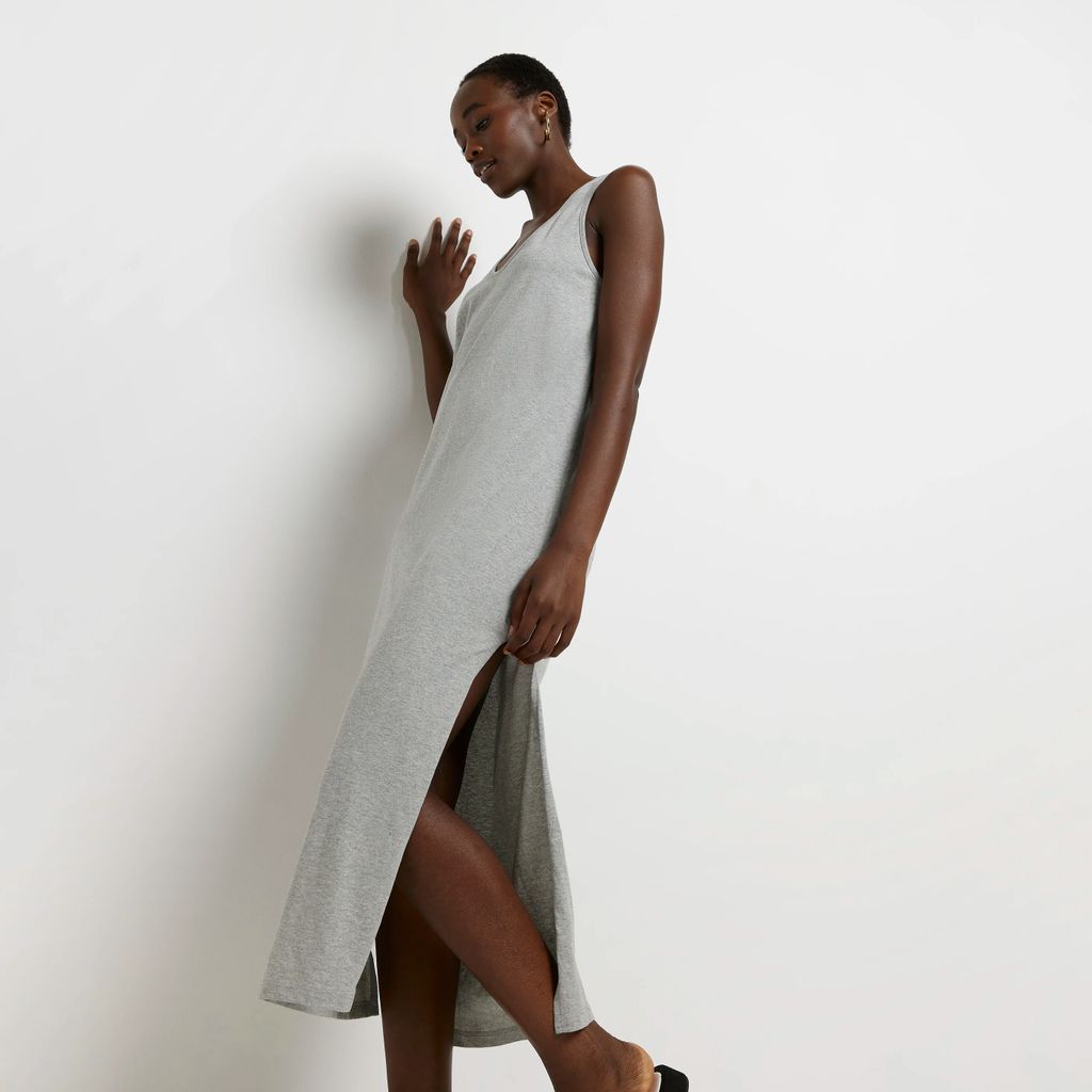 River Island Womens Tall Grey Jersey Twist Midi Dress