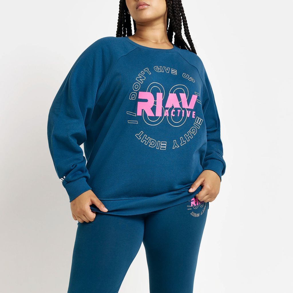 River Island Womens Plus Navy Graphic Sweatshirt