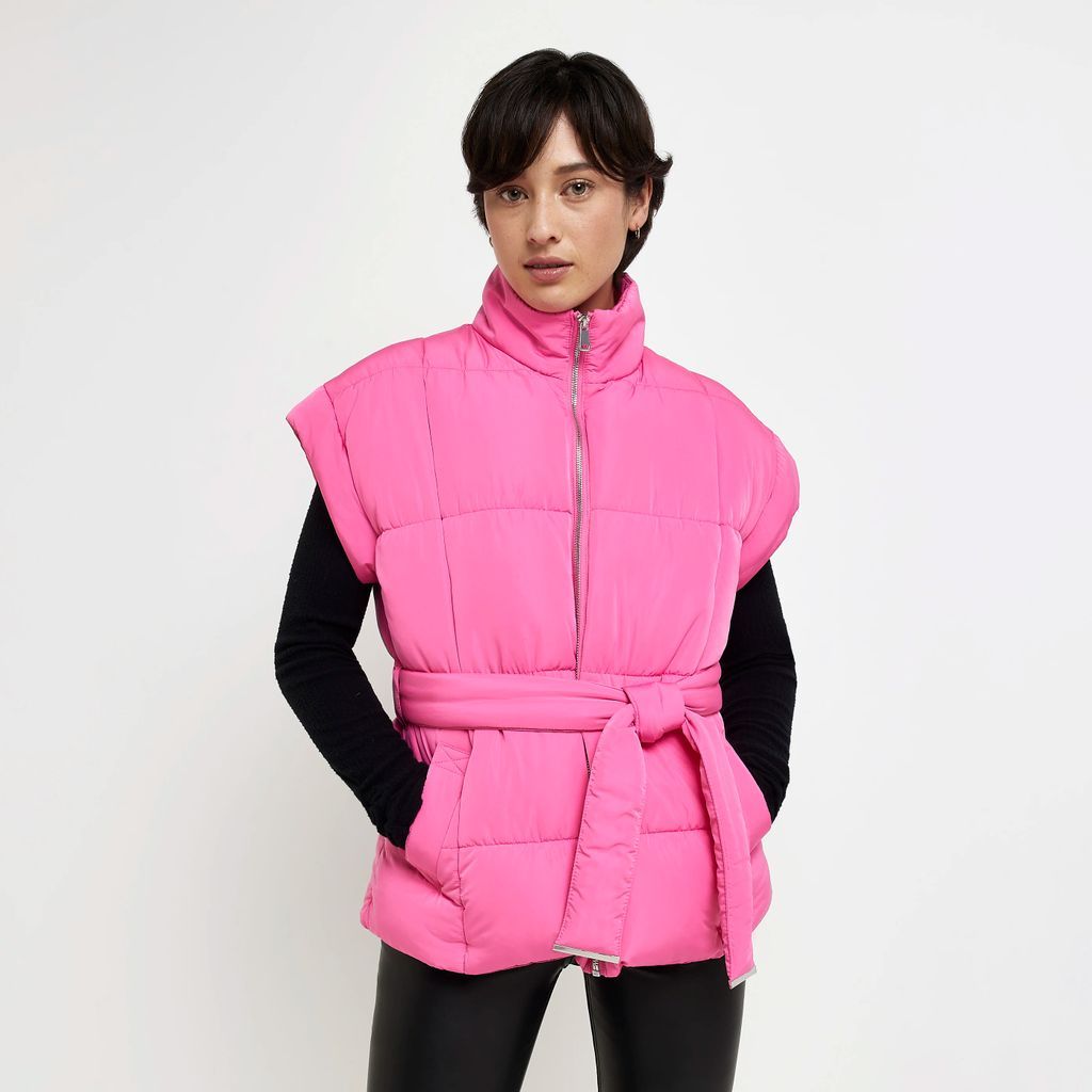 River Island Womens Petite Pink Quilted Utility Gilet