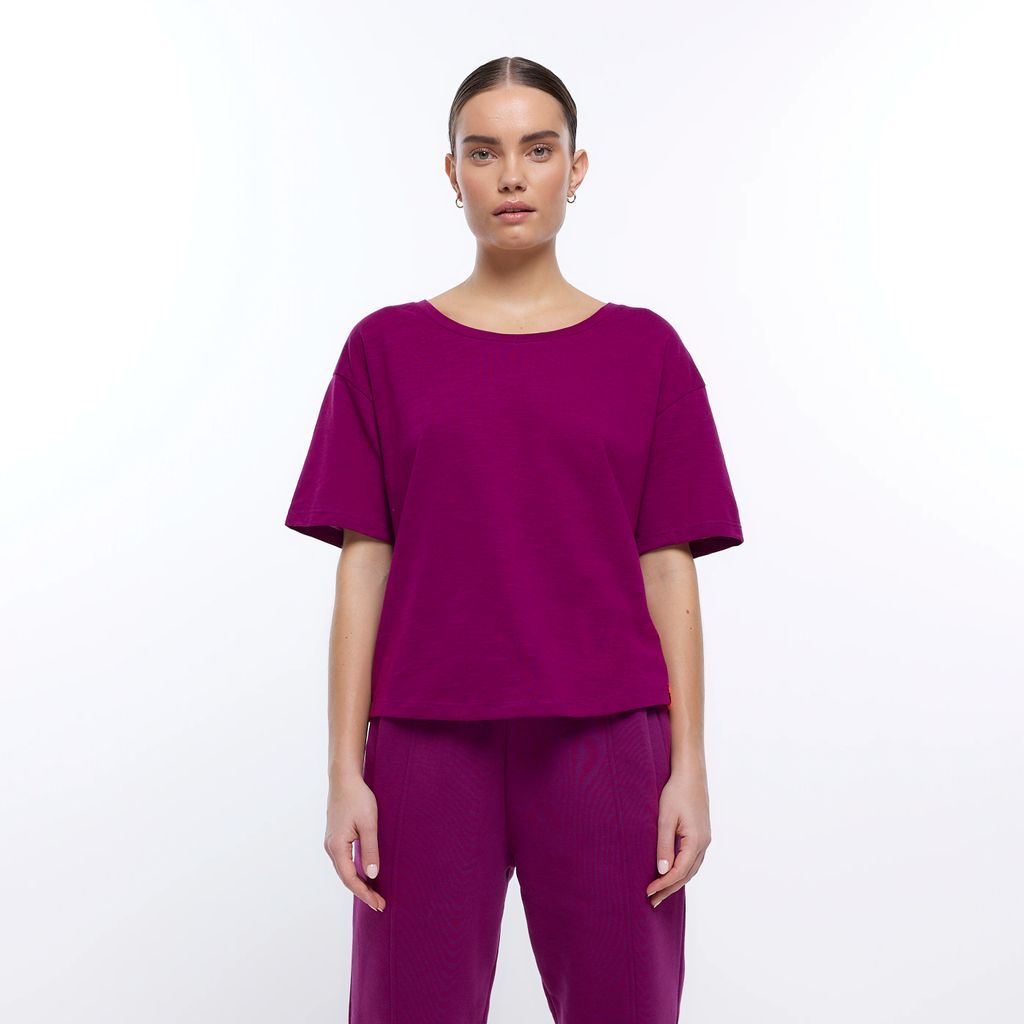 River Island Womens Purple Ri Active Graphic T-Shirt