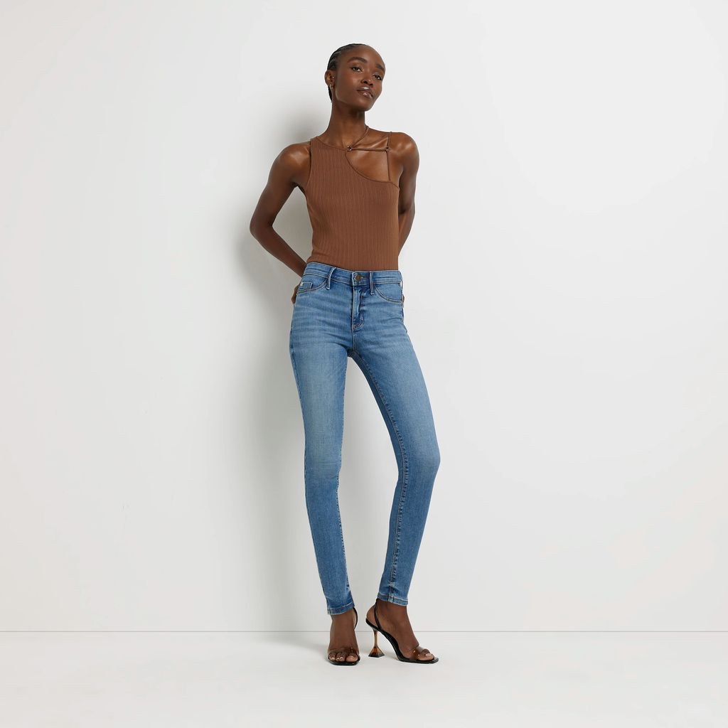 River Island Womens Blue Molly Mid Rise Skinny Jeans
