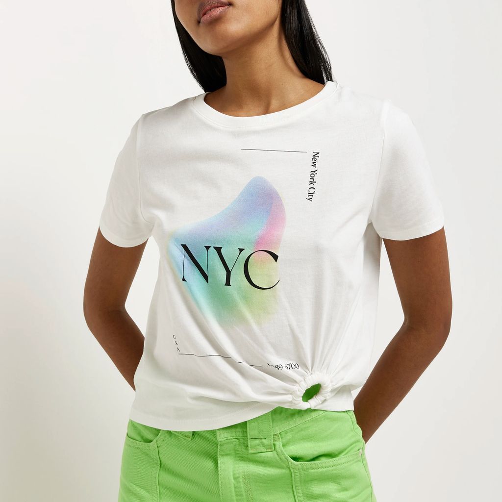 River Island Womens White Graphic T-Shirt