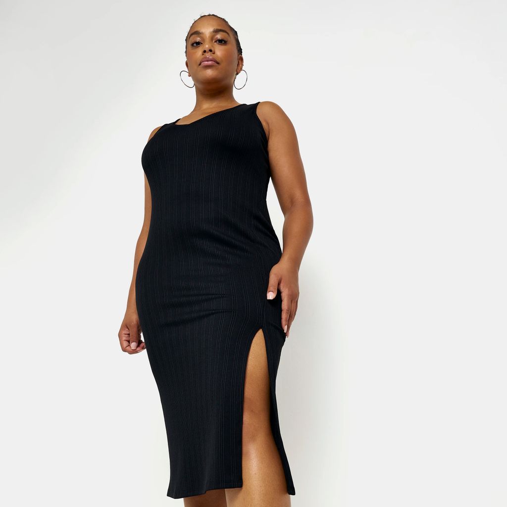 River Island Womens Plus Black Sleeveless Midi Bodycon Dress